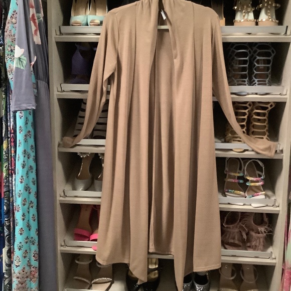 Rags and Couture Taupe Long SleeveCardigan - Picture 1 of 3